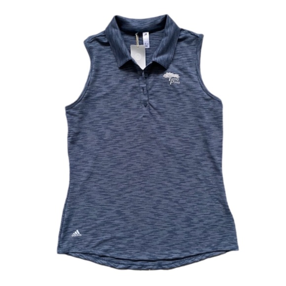 Adidas Space Dye Torrey Pines Sleeveless Golf Shirt Size Medium NWT - Picture 10 of 10